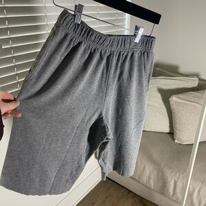 Gray Elastic Waist Sweat Shorts